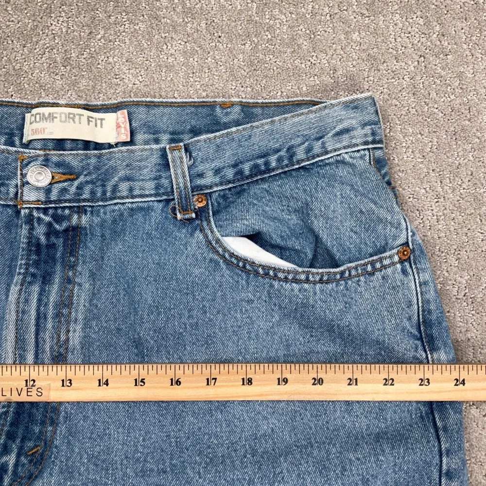 Levis 560  Jeans Mens 38W‎ 31L Blue Fade Comfort Fit Baggy Tapered Leg Denim